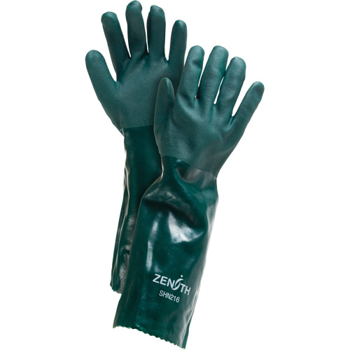 Gants verts &agrave; double enduit, 18" lo, PVC, Doublure en Jersey de coton, 70 mils Absolute Business Supply