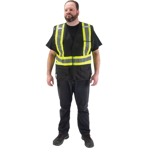 Veste d'arpenteur conforme aux normes de la CSA, Noir, Moyen, Polyester Absolute Business Supply
