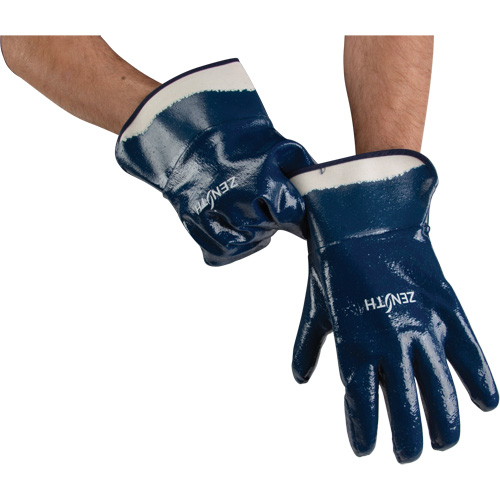 Gants &agrave; poignet de s&eacute;curit&eacute; de poids lourd, 11/2T-Grand, R&ecirc;vetement Nitrile, Enveloppe en Coton Absolute Business Supply