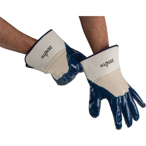 Gants &agrave; poignet de s&eacute;curit&eacute; de poids lourd, 11/2T-Grand, R&ecirc;vetement Nitrile, Enveloppe en Coton Absolute Business Supply