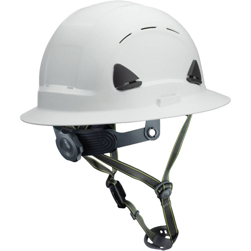 Fibre Metal Climbing Style Helmet with Full Brim, Meets CSA Type 2, Ratchet Suspension, Vented Absolute Business Supply