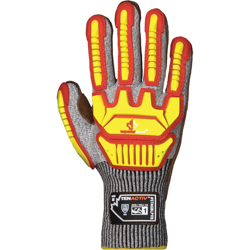 Gants antichocs TenActiv STAGBLPVB, Moyen, Paume en Cuir de vache, Poignet Poignet en tricot Absolute Business Supply
