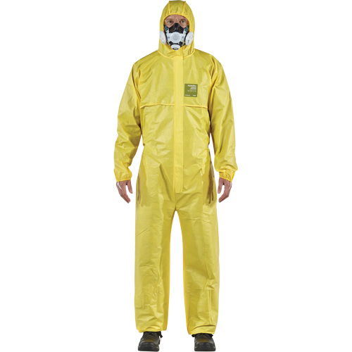 AlphaTec&reg; 2300 STANDARD Bound Model 147 Coveralls, Small, Yellow, Polyethylene Laminate/Polypropylene Absolute Business Supply