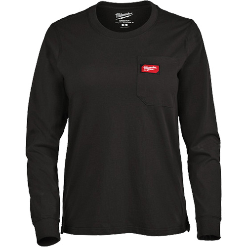 T-shirt &agrave; manches longues avec poches GRIDIRON, Femmes, T-petit, Noir Absolute Business Supply