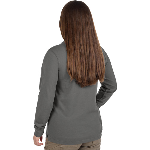 GRIDIRON Long Sleeve Pocket T-Shirt, Women's, X-Small, Grey Absolute Business Supply