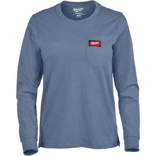 T-shirt &agrave; manches longues avec poches GRIDIRON, Femmes, T-petit, Bleu Absolute Business Supply