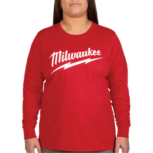 T-shirt &agrave; manches longues avec logo GRIDIRON, Femmes, T-petit, Rouge Absolute Business Supply