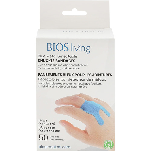 Blue Bandages, Knuckle, 3", Fabric Metal Detectable, Sterile Absolute Business Supply