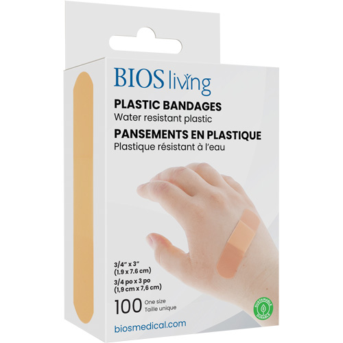 Bandages hydrofug&eacute;s, Rectangulaire/carr&eacute;e, 3", Plastique, St&eacute;rile Absolute Business Supply