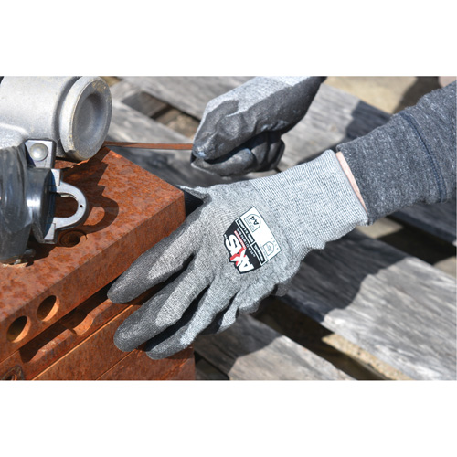 Gants de travail r&eacute;sistants &agrave; la coupe, compatibles avec &eacute;crans tactiles RWG566 AXIS, Taille T-petit, Calibre 18, Rev&ecirc;tement Polyur&eacute;thane, Enveloppe en Acier inoxydable/PEHP, ASTM ANSI niveau A5/EN 388 niveau E Absolute Business Supply