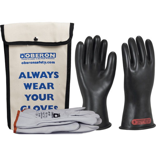 Class 0 Rubber Electrical Glove Kit, 8, 11" L, 20 cal/cm², NFPA 70E Absolute Business Supply