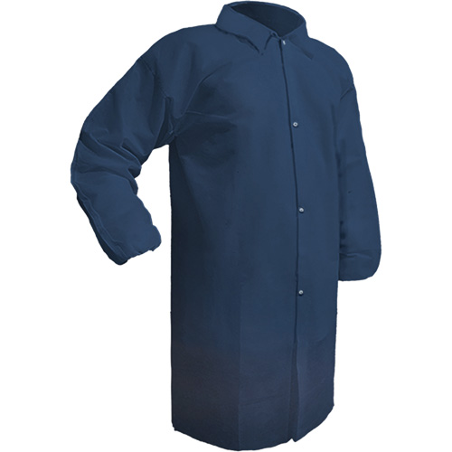 Care Lab Coat, Polypropylene, Medium, Blue Absolute Business Supply