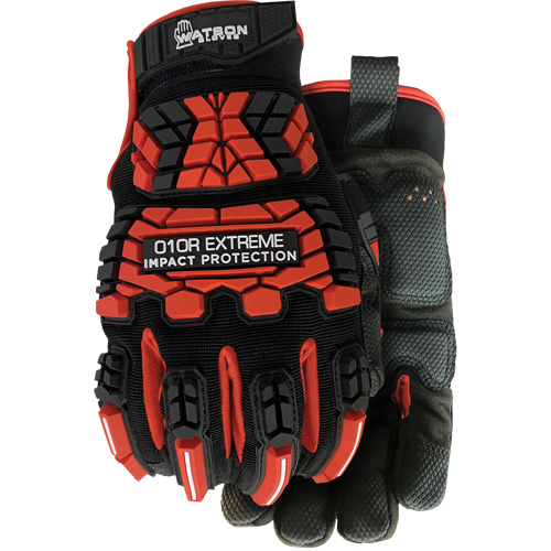 010R Extreme Red Impact Resistant Gloves, X-Small, Microfibre Palm, Hook & Loop Cuff Absolute Business Supply