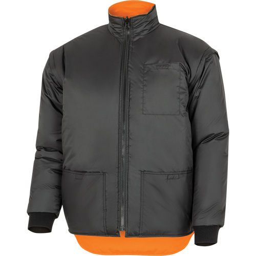 Parka de s&eacute;curit&eacute; d'hiver imperm&eacute;able 7-en-1 5056 Pioneer Yukon, Polyester, Noir/Orange haute visibilit&eacute;, T-petit Absolute Business Supply