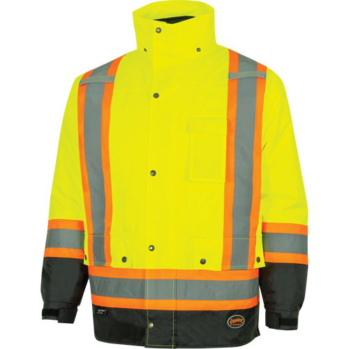 Parka de s&eacute;curit&eacute; d'hiver imperm&eacute;able 7-en-1 5057 Pioneer Yukon, Polyester, Noir/Jaune lime haute visibilit&eacute;, T-petit Absolute Business Supply