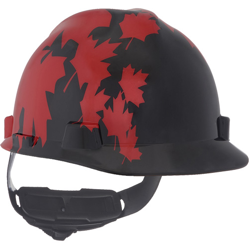 Specialty V-Gard&reg; Hard Hat, Ratchet Suspension, Black/Red Absolute Business Supply