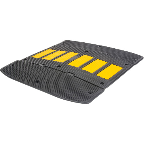 Speed Hump with End Caps, Rubber, 2' L x 36" W x 1-1/4" H Absolute Business Supply