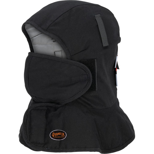Doublure matelass&eacute;e ignifug&eacute;e Pioneer 765A pour casque de s&eacute;curit&eacute; avec un long cou et embout buccal amovible, Noir/Gris, Coton/FR-Tech/Modacrylique/Nylon Absolute Business Supply