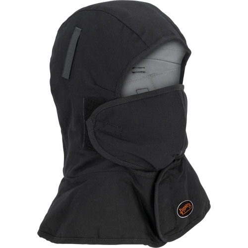 Doublure matelass&eacute;e ignifug&eacute;e Pioneer 765A pour casque de s&eacute;curit&eacute; avec un long cou et embout buccal amovible, Noir/Gris, Coton/FR-Tech/Modacrylique/Nylon Absolute Business Supply