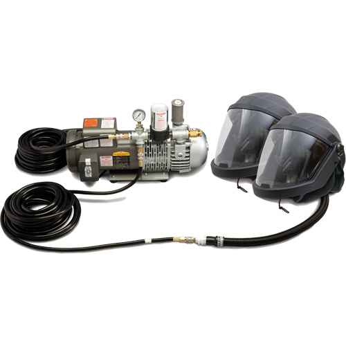 2-Worker DEFENDER Supplied Air Shield & Helmet System Absolute Business Supply