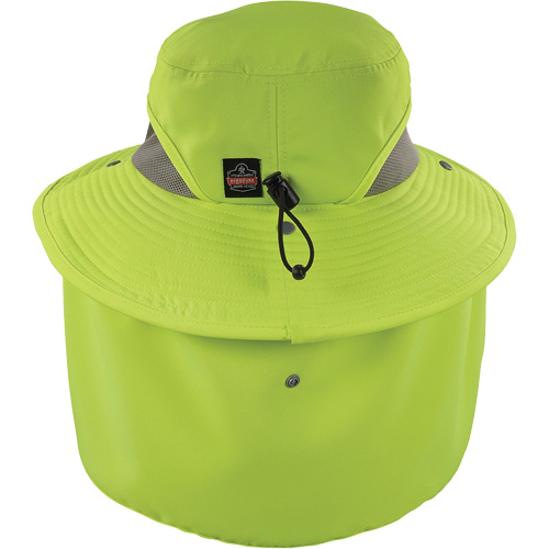 Chill-Its 8934 Ranger Hat with Neck Shade, Small/Medium, Hi-Vis Lime Absolute Business Supply