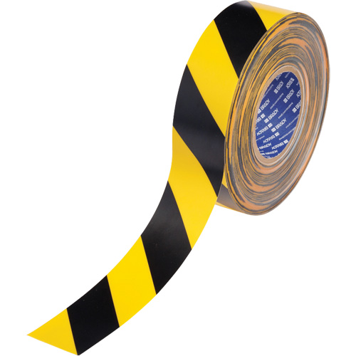 ToughStripe&reg; Max Floor Marking Tape, 2" x 100', Polyester, Black and Yellow Absolute Business Supply