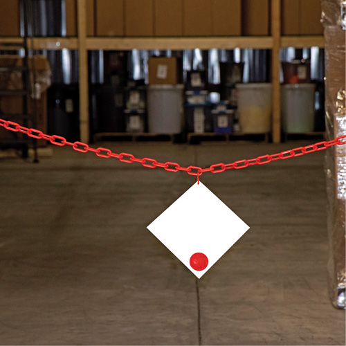 Chaîne de barri&egrave;re en plastique, Vert, Maillon de 2", 100' de long Absolute Business Supply