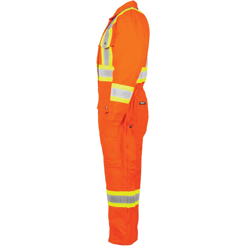 Salopette en canevas doubl&eacute;e haute visibilit&eacute;, Petit, Orange haute visibilit&eacute; Absolute Business Supply