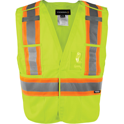 Gilet haute visibilit&eacute; &agrave; d&eacute;tachement rapide en 5 points, Orange haute visibilit&eacute;, Moyen/Petit, Polyester Absolute Business Supply