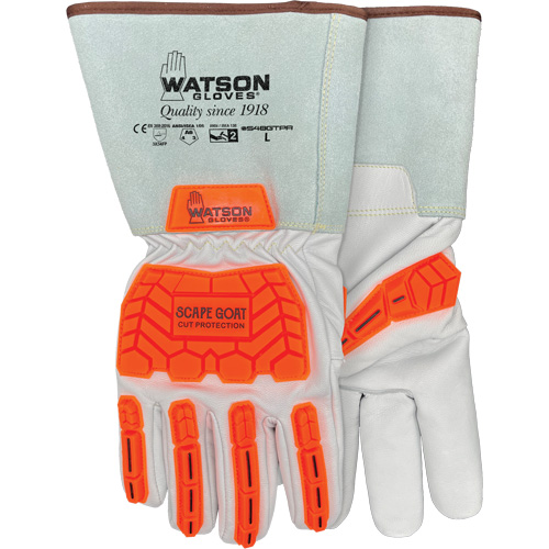 Scape Goat Cut-Resistant Gloves, Large, Goatskin Palm, Gauntlet/Driver Cuff Absolute Business Supply