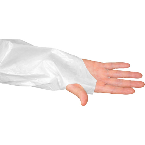 Blouse CoverMe avec passe-pouces, Taille unique, Blanc, Poly&eacute;thyl&egrave;ne Absolute Business Supply