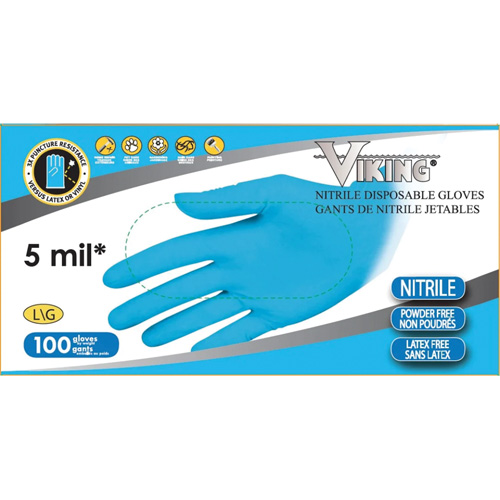 34600 Disposable Gloves, Small, Nitrile, 5-mil, Powder-Free, Blue Absolute Business Supply