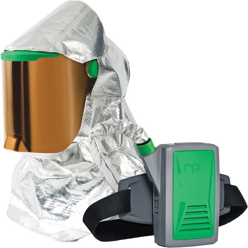 Respirateur &agrave; chaleur radiante Z-Link avec souffleur & montage &agrave; la ceinture, Respirateur &agrave; masque/Capuchon & visi&egrave;re, Pile Lithium-ion Absolute Business Supply
