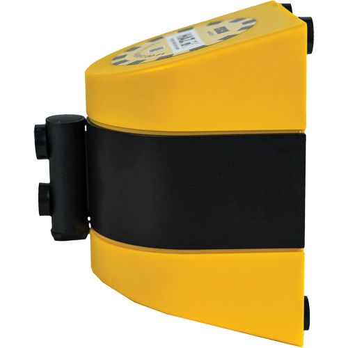 HAZLOK Safety Barrier System, Plastic, Magnetic Mount, 30', Black and Yellow Tape Absolute Business Supply