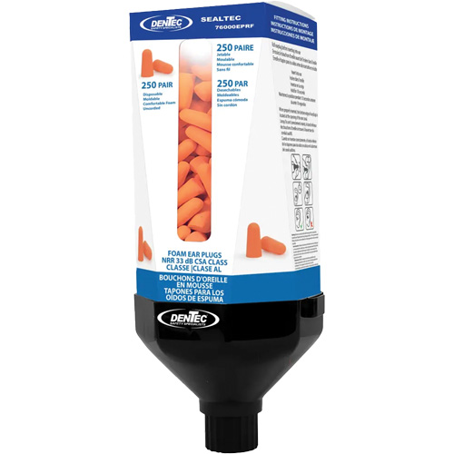 SEALTEC33 Foam Earplug Wall Dispenser Kit with Uncorded Earplugs Absolute Business Supply