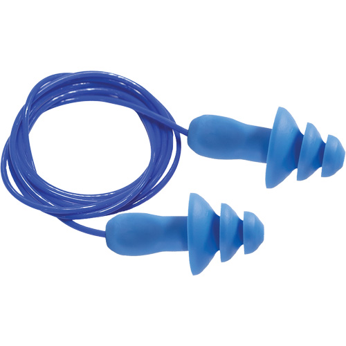 SEALTEC TipGrip Blue 100% Metal Detectable Reusable Earplugs, Corded, One-Size, Bulk - Box, 26 dB NRR dB Absolute Business Supply