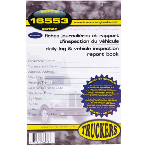 Bilingual Daily Log & Vehicle Inspection Report Book Absolute Business Supply