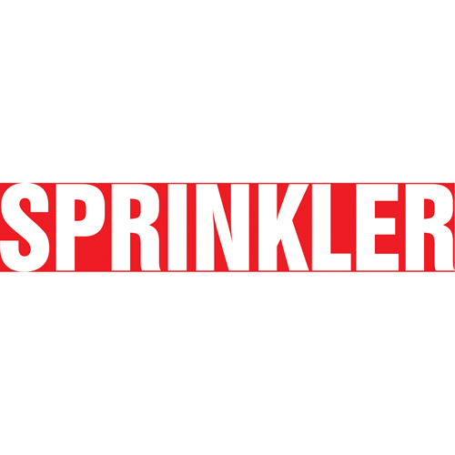 Marqueur de tuyau "Sprinkler", Autocollant, 1-1/2" h x 8" la, Blanc/rouge Absolute Business Supply