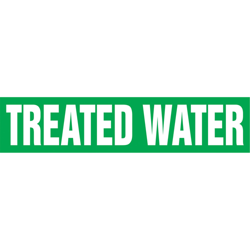 "Tower Water Return" Pipe Markers, Self-Adhesive, 4" H x 24" W, White on Green Absolute Business Supply