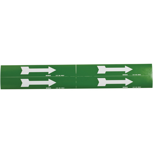 Marqueurs de tuyau avec fl&egrave;ches, Autocollant, 1-1/8" h x 7" la, Blanc/vert Absolute Business Supply