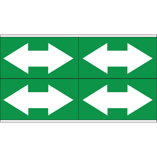 Marqueurs de tuyau avec fl&egrave;ches bidirectionnelles, Autocollant, 1-1/8" h x 7" la, Blanc/vert Absolute Business Supply