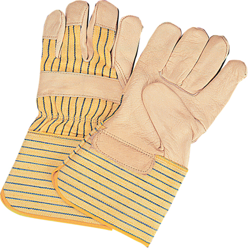 Standard-Duty Dry-Palm Fitters Gloves, Large, Grain Cowhide Palm, Cotton Inner Lining Absolute Business Supply