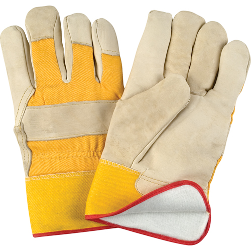 Abrasion-Resistant Winter-Lined Fitters Gloves, Large, Grain Cowhide Palm, Foam Fleece Inner Lining Absolute Business Supply