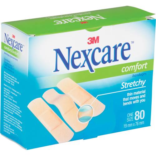 Bandages confortables Nexcare, Rectangulaire/carr&eacute;e, 3", Tissu, St&eacute;rile Absolute Business Supply