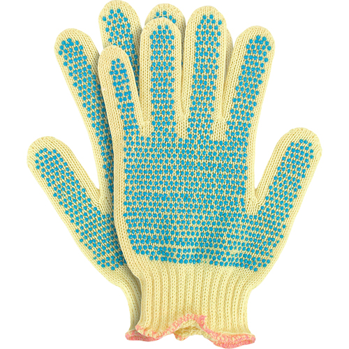 Knit Gloves with Dots, Size Small/7, 7 Gauge, PVC Coated, Kevlar&reg; Shell, ANSI/ISEA 105 Level 2 Absolute Business Supply