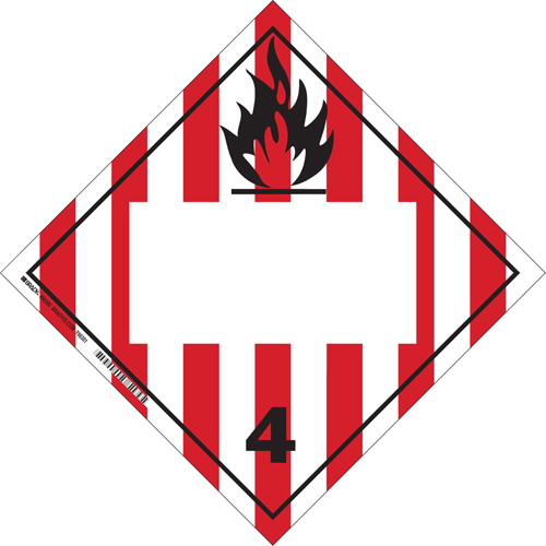 Flammable Solids TDG Placard, Adhesive Vinyl Absolute Business Supply