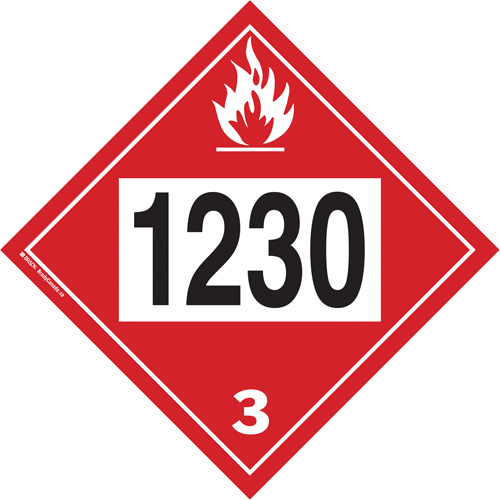 Plaque-&eacute;tiquette TMD 1230 pour m&eacute;thanol, Plastique Absolute Business Supply
