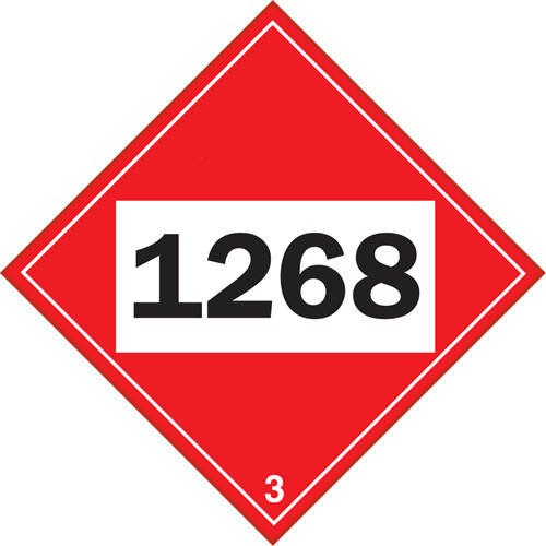 1268 Petroleum Distillates TDG Placard, Plastic Absolute Business Supply