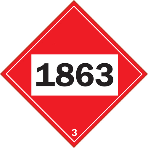 1863 Aviation Fuel Flammable Liquid TDG Placard, Plastic Absolute Business Supply