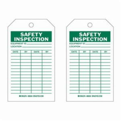 Safety Inspection Tags, Polyester, 4" W x 7" H, English Absolute Business Supply